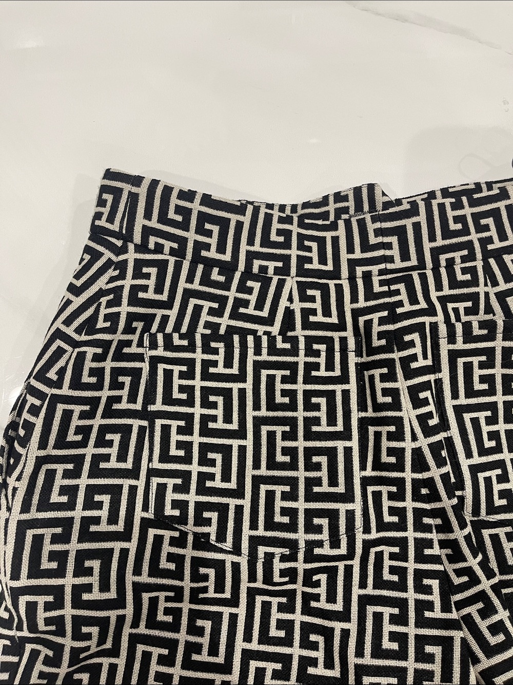 Balmain Black & White Monogram Geometric Chinos - Picture 15 of 17